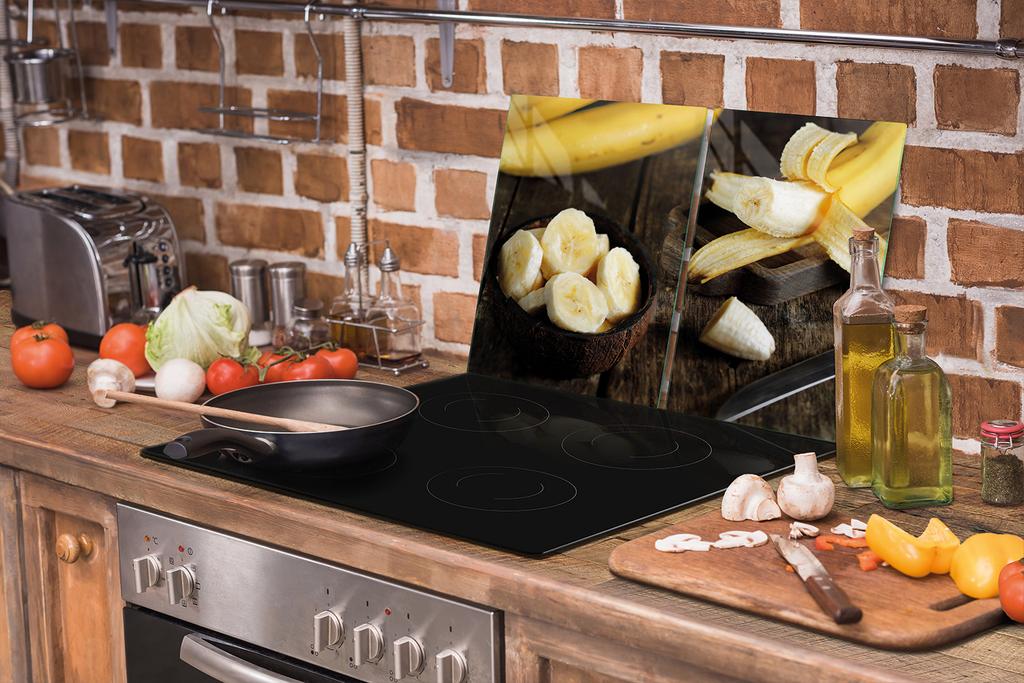 SZKLANA PŁYTA OCHRONNA NA KUCHENKĘ 75x52 BANAN
