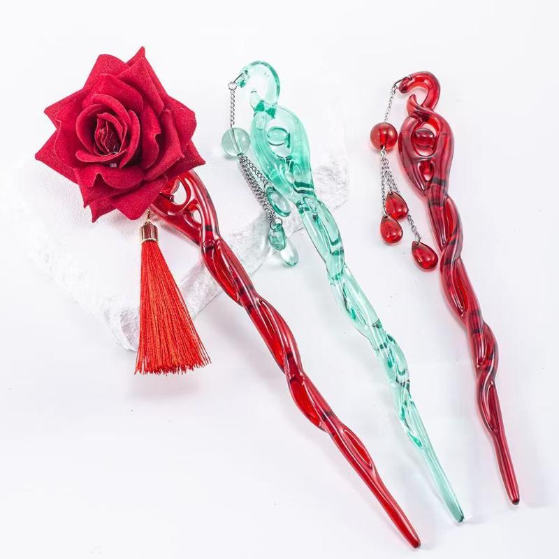 Ancient Chinese Style Hairpin Tassel Shake Plate Flowing Hair Accessory For Cosplay Hanfu Traditional Hair Ornament