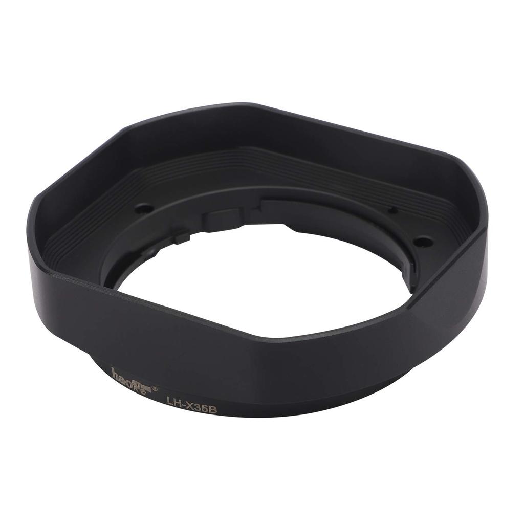 Haoge Metal Square Lens Hood + Hood Cap for Fujifilm Fujinon XF 35mm F2 R & XF 23mm F2 R, XC 35mm F2 Lenses, Compatible with LH-XF35-2