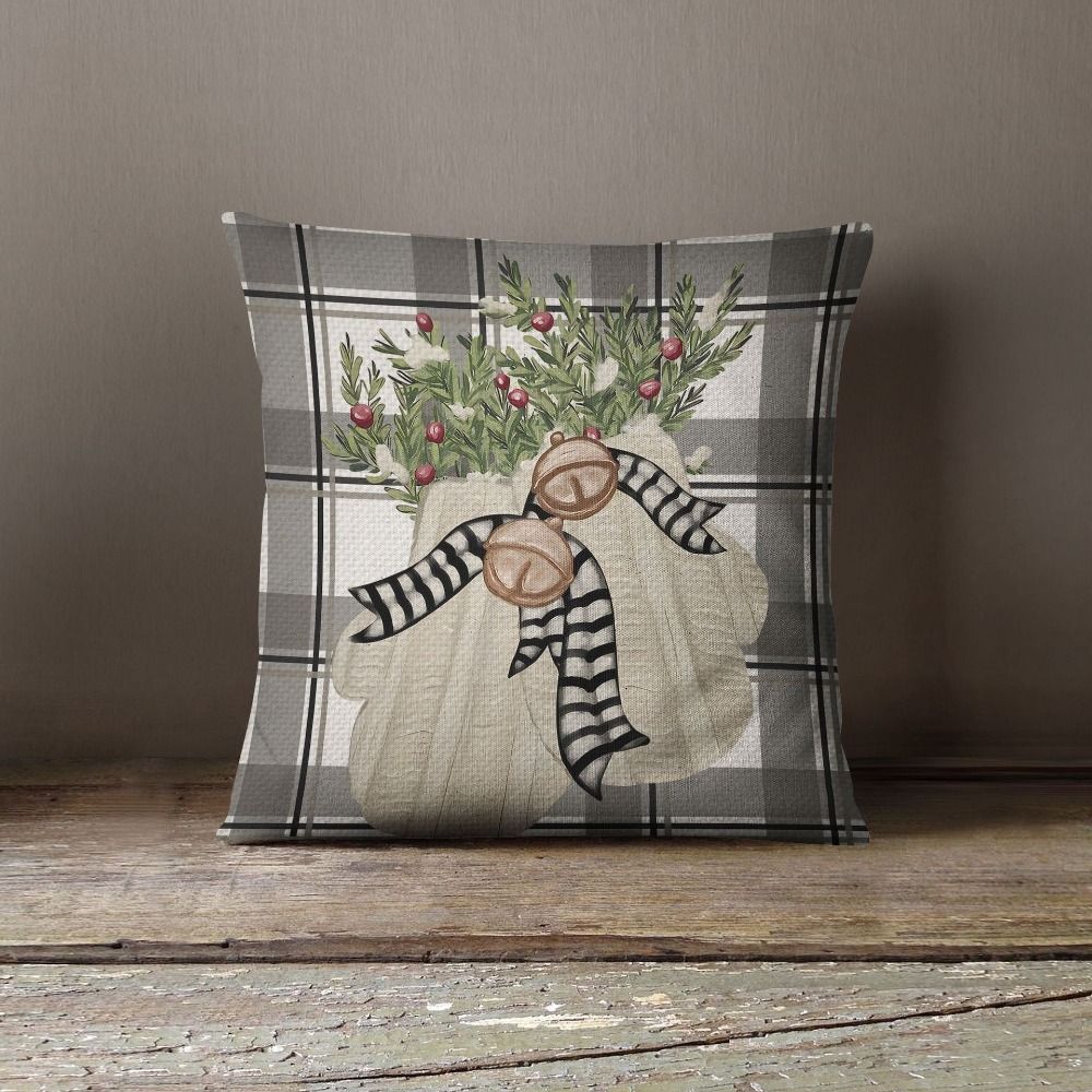 45cm Christmas Cushion Cover Elk Pattern Pillowcase Snowman Pillow Cover  Christmas