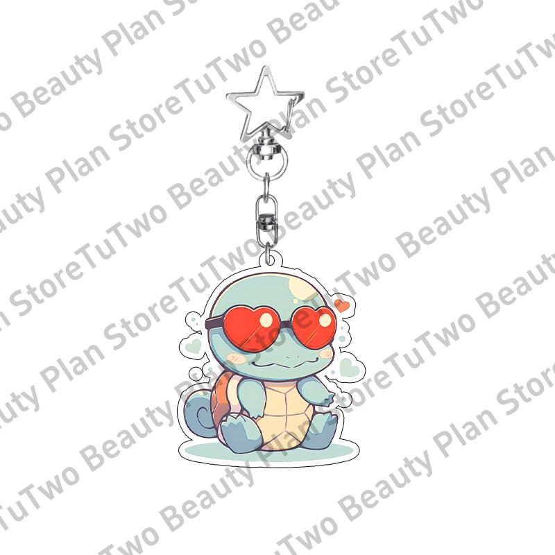 Anime Bulbasaur Squirtle Charmander Cartoon Key Chain Couple Girls Boys Acrylic Backpack Pendant Charm Family Gifts Jewelry Toys