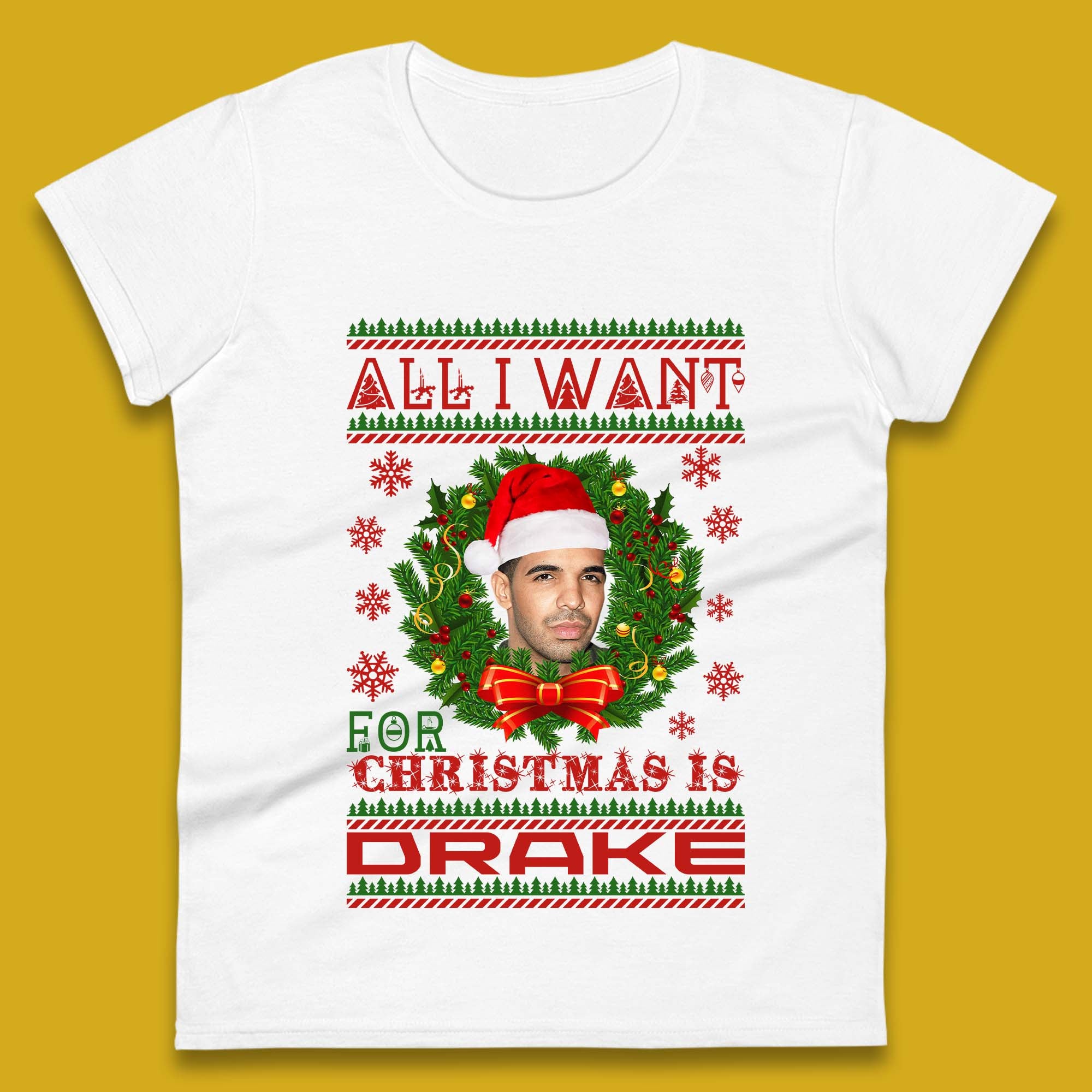 Drake Christmas Womens T-Shirt Mens Tops Tees Unisex 2XL
