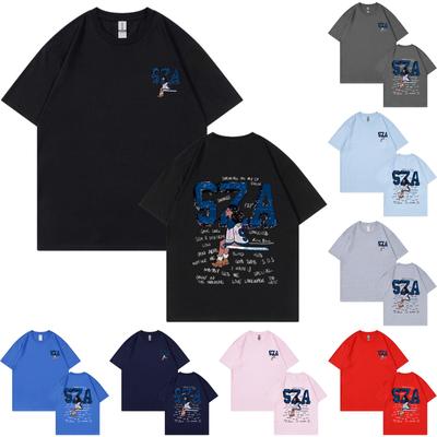 Unisex T-shirt Casual Loose Top Comfortable Round-Neck T-shirt