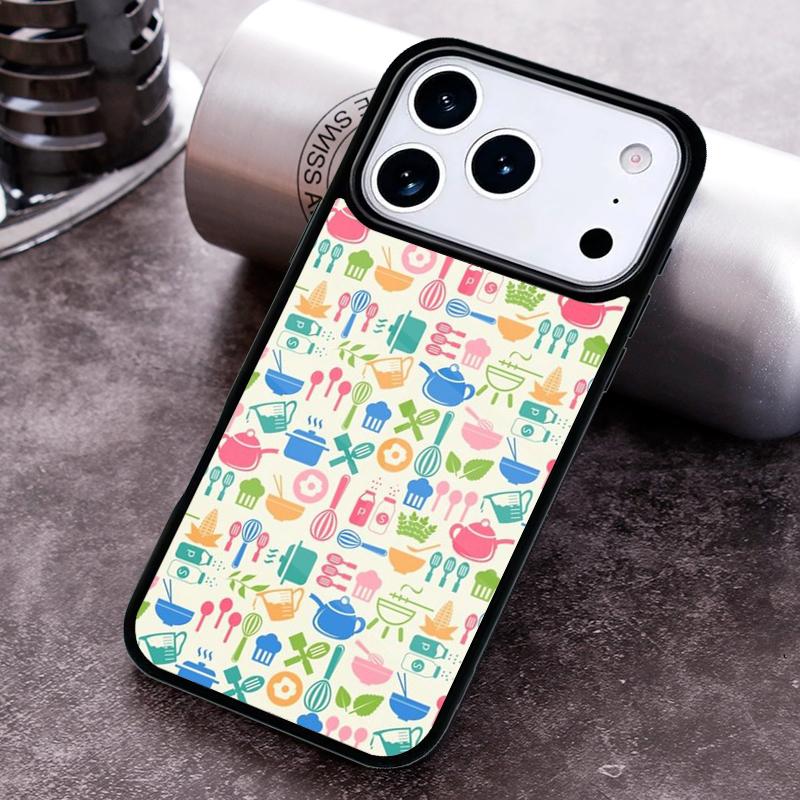 Vintage Baking Pattern Phone Case For iPhone 17,16e,15,14,13,12,11,Mini,Pro,MAX soft Silicone Cover