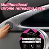 Chrome-plating professional polishing wax. A simple, wipe-on chrome restoration paste. Restores the original shine to vehicle ch