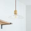 Chiko Electric Brass and Glass Pendant Light - Stylish Nordic Showa Retro Ceiling Light Fixture, Hanging Light for Living Room, Dining Room, Dining Ta