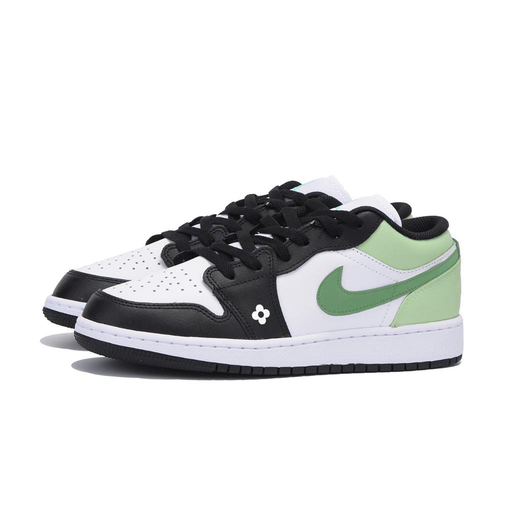 Jordan Air Jordan 1 Low top Vintage Basketball Shoes Men's White Green 553558-131(Team85-)