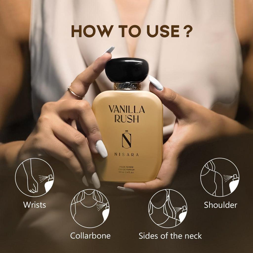 Nisara Vanilla Rush Gourmet Perfume For Woman 100 Ml | Long Lasting Eau De Parfum