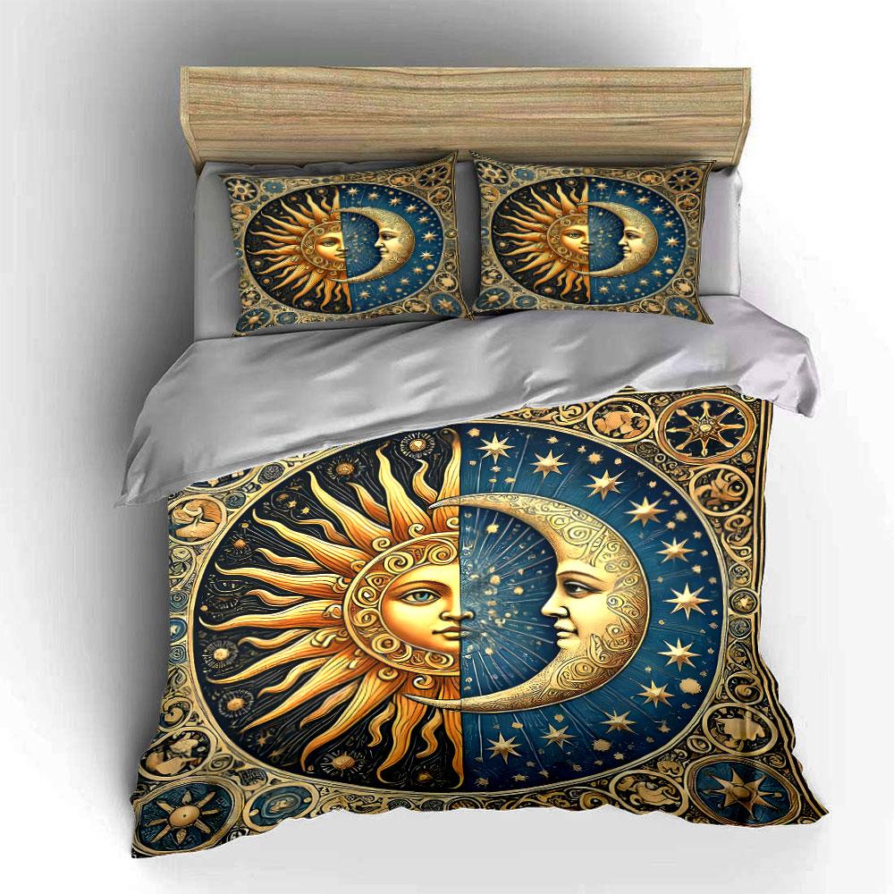 Sun, Moon, Stars Pattern. Bedding Sets Duvet Cover Sets Duvet Covers Pillowcases(1* Duvet Cover 2* Pillowcases Without Duvet Insert)