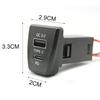 Car Charger TYPE-C PD QC3.0 USB Dual Socket Phone Charger Interface Adapter For Toyota RAV4 Rav4 XA50 2019 2020