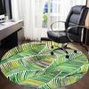 1pc Palm Leaves Pattern Office Round Area Rug,  Mat Suitable For Office, Under Office Chairs Bedroom Living Room Home Decor, Room Deco