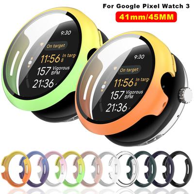 Szkło Hartowane + Etui Ochronne PC Pełne Dookoła Bumper Ochraniacze Ekranu Etui Folia Dla Google Pixel Watch 3 41mm 45mm
