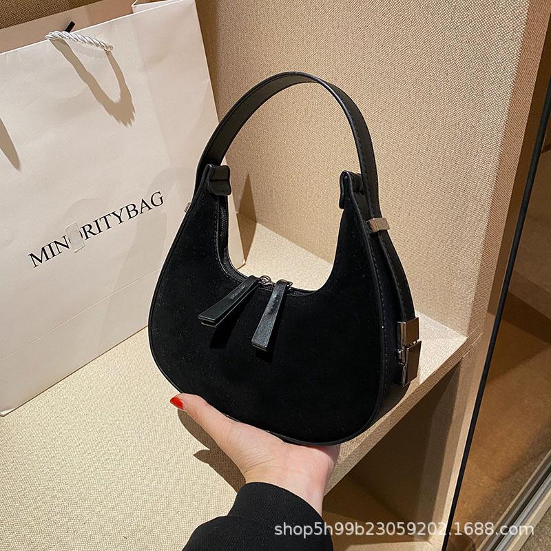 Retro bag women's new fashionable versatile high-end dumpling bag casual matte leather underarm bag