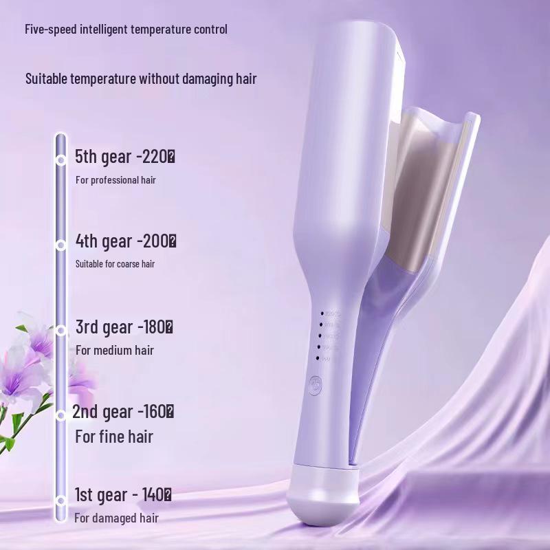 32mm Large Barrel Curling Iron with Deep V Wave Design for Safe and Effective Hair Styling