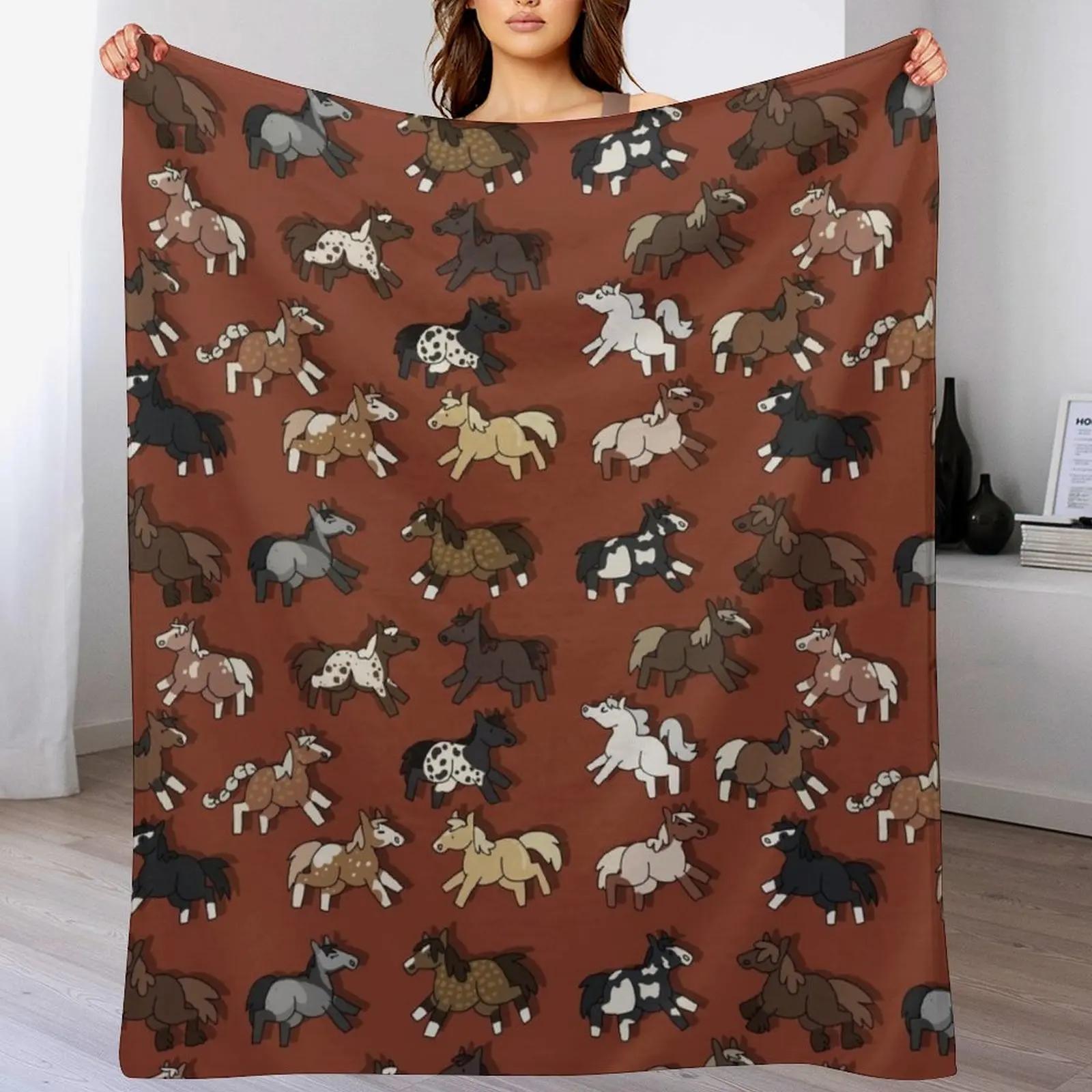 RDR2 horses Throw Blanket Year Round Soft Comfortable Blanket for Home 102x76cm(40x30in)