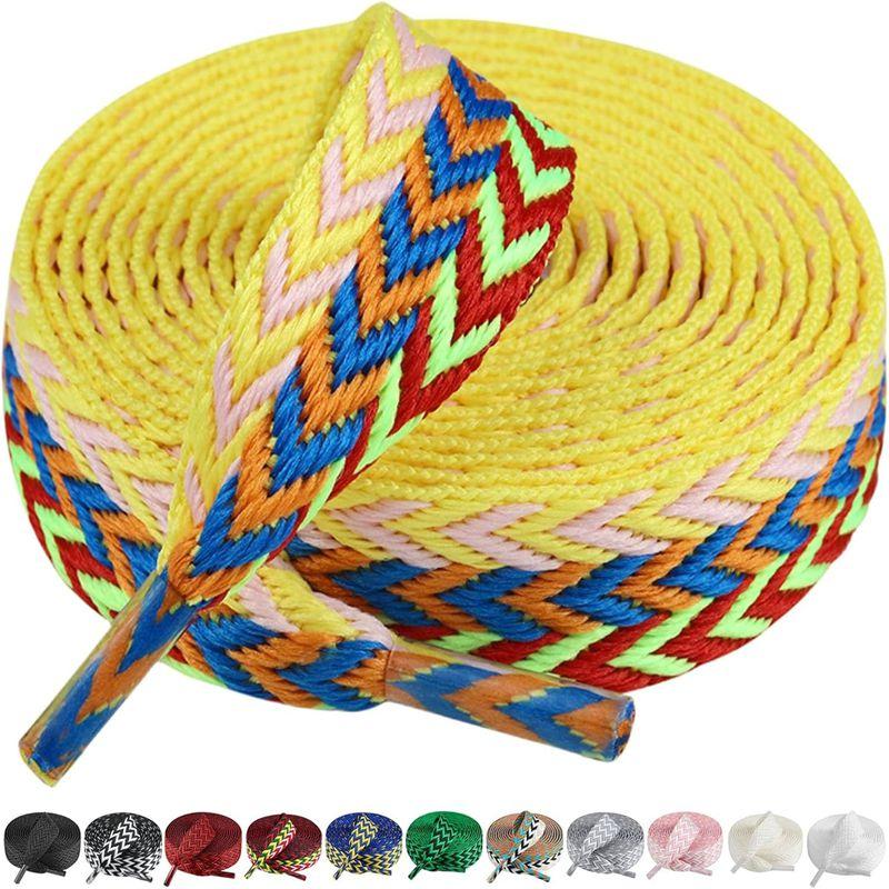 Sneaker Shoe Laces 1.5cm Width Thick Flat Shoelaces for Basketball Tennis Sports Shoes Shoelace Wavy Bread Rope Shoes Strings