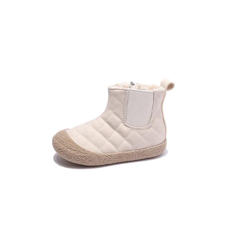 Autumn Winter Plush Warm Girl Shoe Warm AntiSlip Soft Sole Snow Boot Fashion Princess Kid Shoe Plush Cotton Shoes Kid Ankle Boot