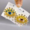 Gorgeous Vintage Multicolors Gemstone Evil Eyes Shaped Brooches for Women Jewelry Fashion Show Collection Brooch Accessories