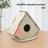 DIY Wood Birdhouse Kit Unfinished Log Home Craft Project with Safe