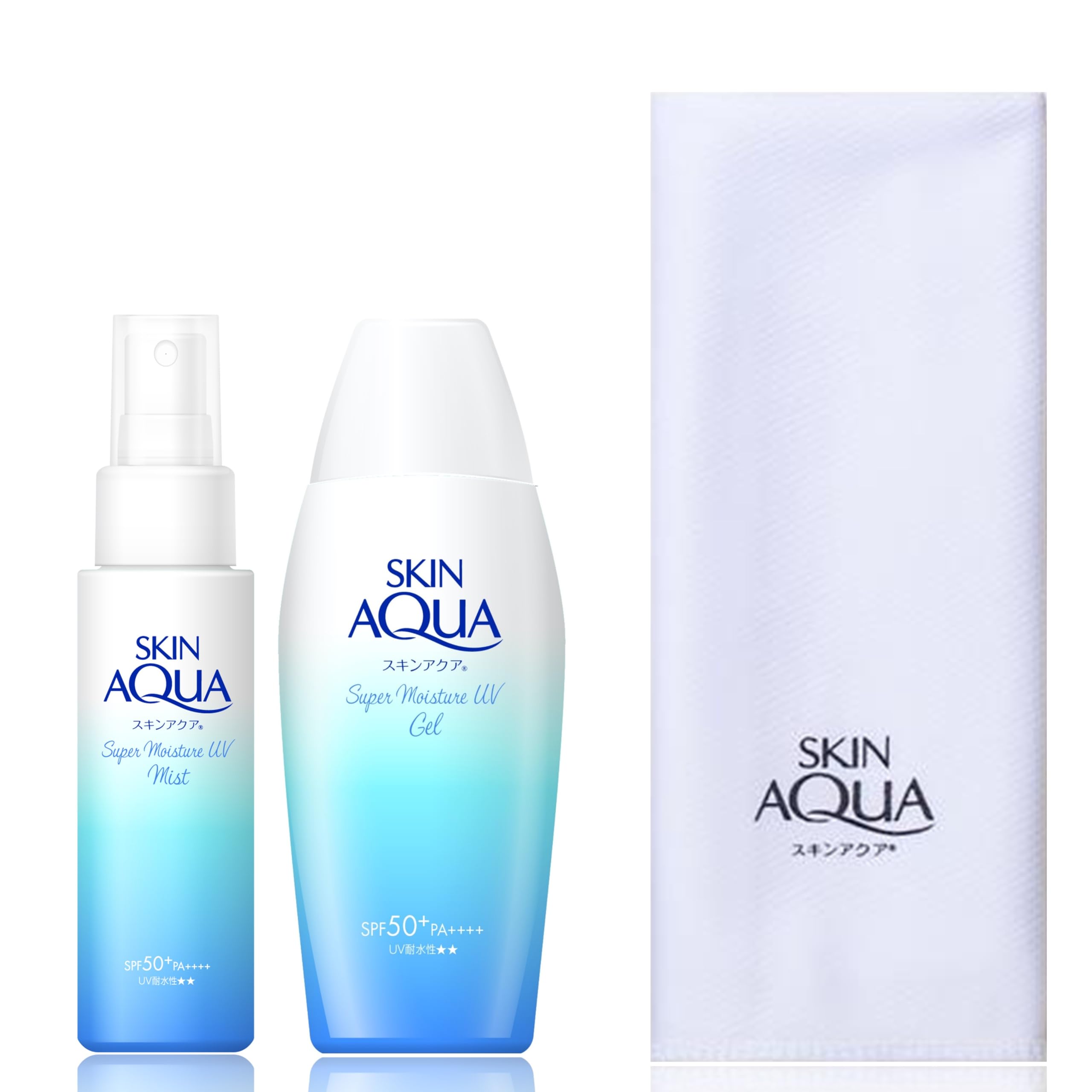 

Skin Aqua Outing Support Hyaluronic Acid UV Set Cool Ice Towel Included Moisture UV Mist Super Moisture + (Super + Gel) [Product] синий