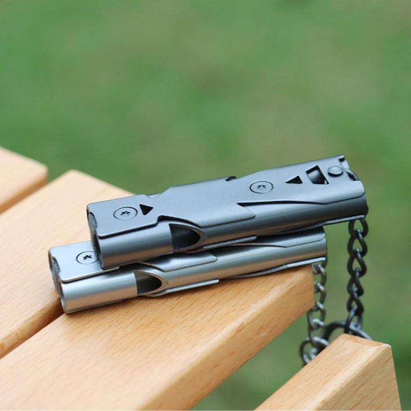 2 Pcs Emergency Whistles Portable Double Tube Whistles Outdoor Survival Whistles