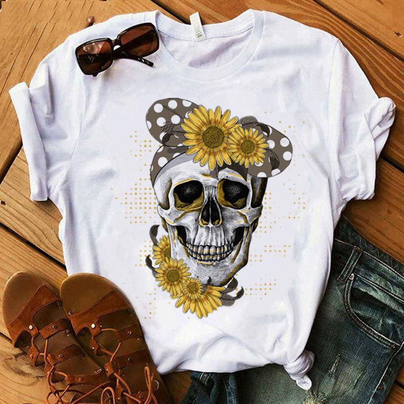 Women Crown Funny Print T Shirt Fashion Summer O Neck 90S Clothes Girl Casual