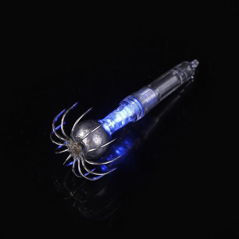 

Светодиодная лампа для приманки рыбы, глубоководная светящаяся рыболовная крючок, светодиодная лампа для приманки кальмара, подводные снасти, инструменты, лампа для зонта и крючка синий