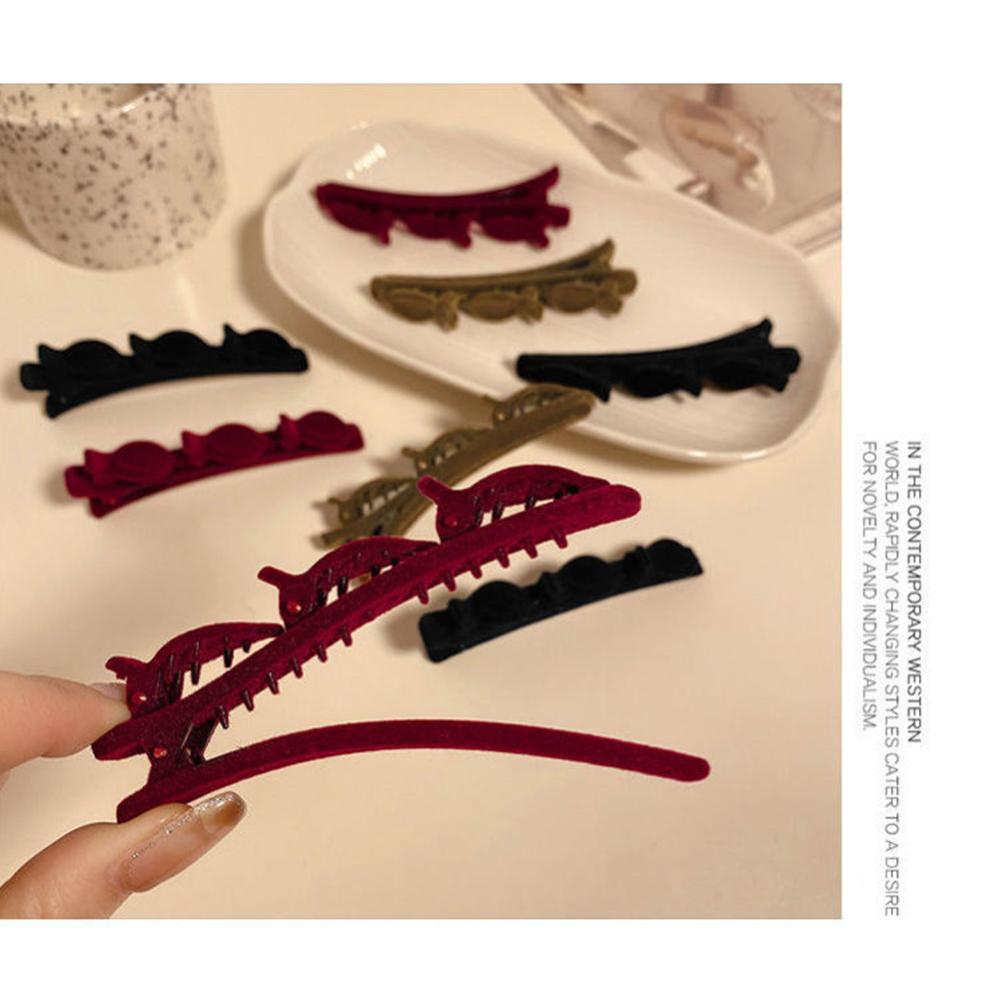 Flocked Braided Hair Clip Side Bangs Clip Simple Fringe Hairpin Cute Hairgrip Fashion Hair Accessories Women Headwear Sweet Hair Ornament