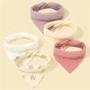 5Pcs Feeding Drool Bibs Cotton Accessories Newborn Solid Color Button Soft Towel Baby Bibs