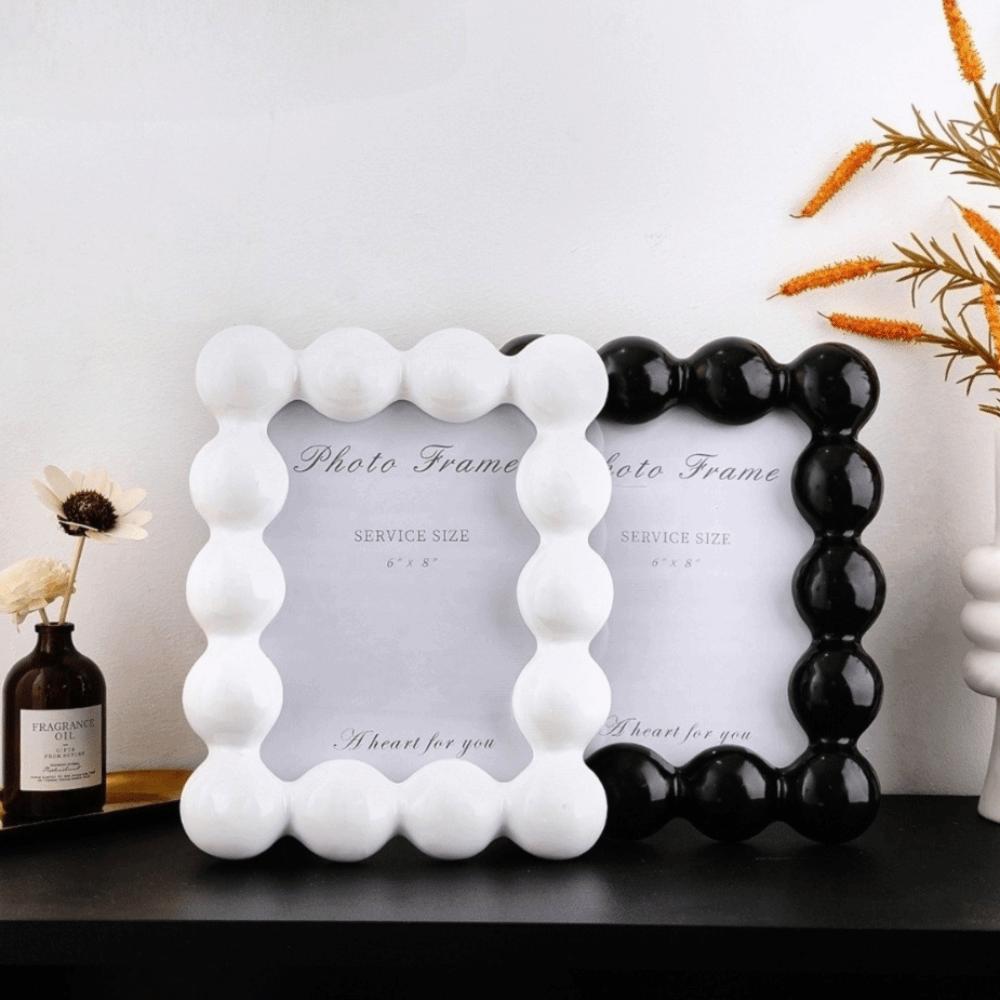 8 Inch Resin Photo Frame Luxury Picture Display Frame DIY Round Ball Border Frame Office Desk
