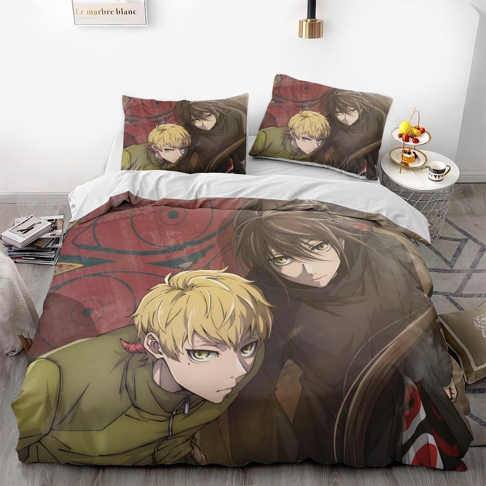 Anime Style Duvet Cover 2/3-Piece Set, Adventure Fantasy Theme Bedding Set, 1 Duvet Cover + 1/2 Pillow Cases For Double Beds