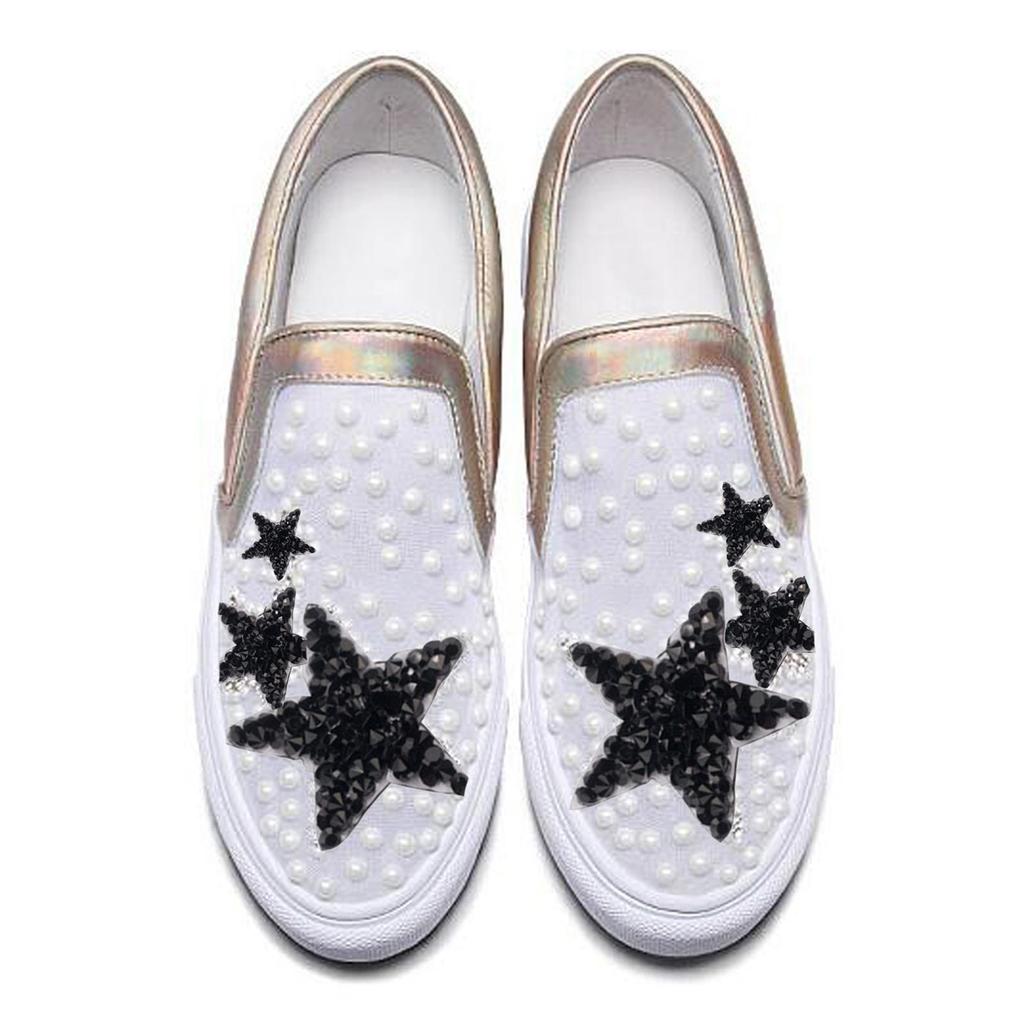 6pcs Rhinestone Star Patches Applique Patches Clothes Stick Sticker Badge