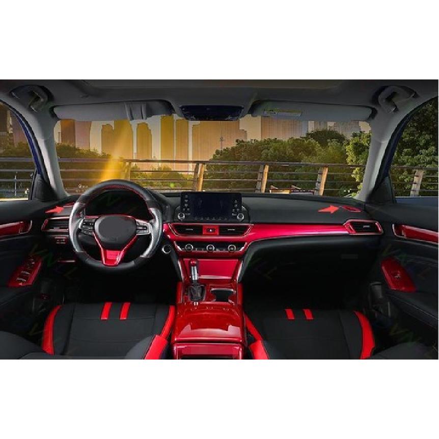 Car Dashboard L&R Air Outlet Vent Cover For Honda Accord 18- 10th Bright Red