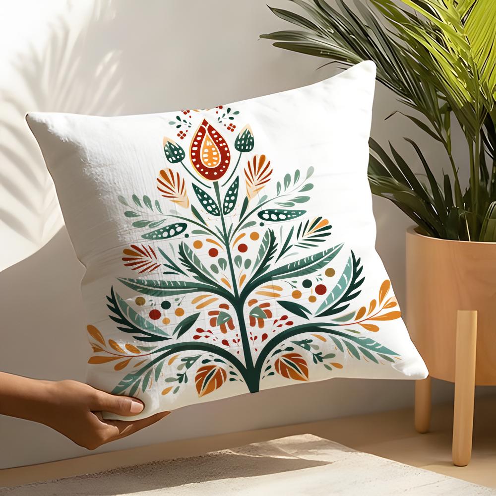2 Colorful Natural Animal Flower Prints Pillow Case Home Living Room Decoration Linen Pillowcover Pillow Cases Cushion Cover