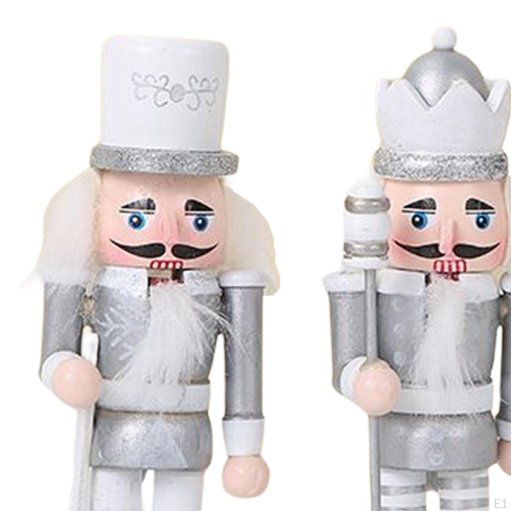 Wood Nutcracker Soldier 3Pcs Kit Christmas Figures 15cm Tall Hand Painted Traditional