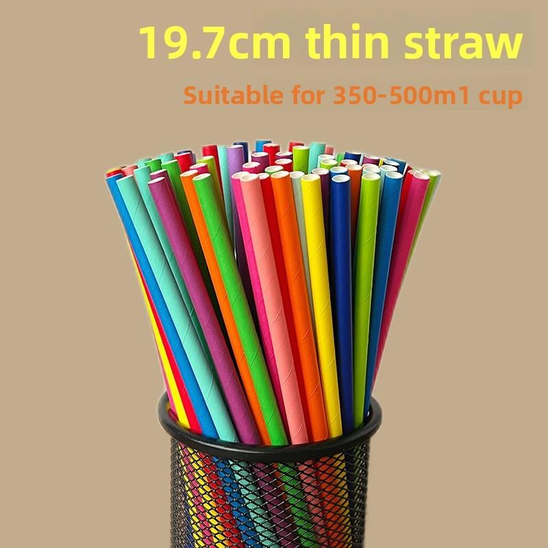 Degradable Striped Paper Drinking Straws For Parties And Creative Beverage Serving