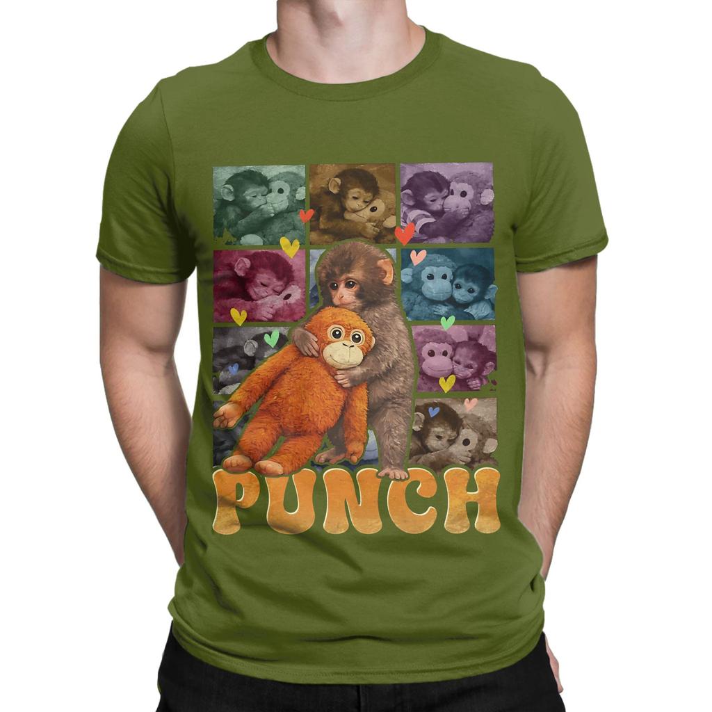 Cute Punch Graphic Funny 100 Cotton TShirt Bib Punch The Monkey Tops Tees For Unisex