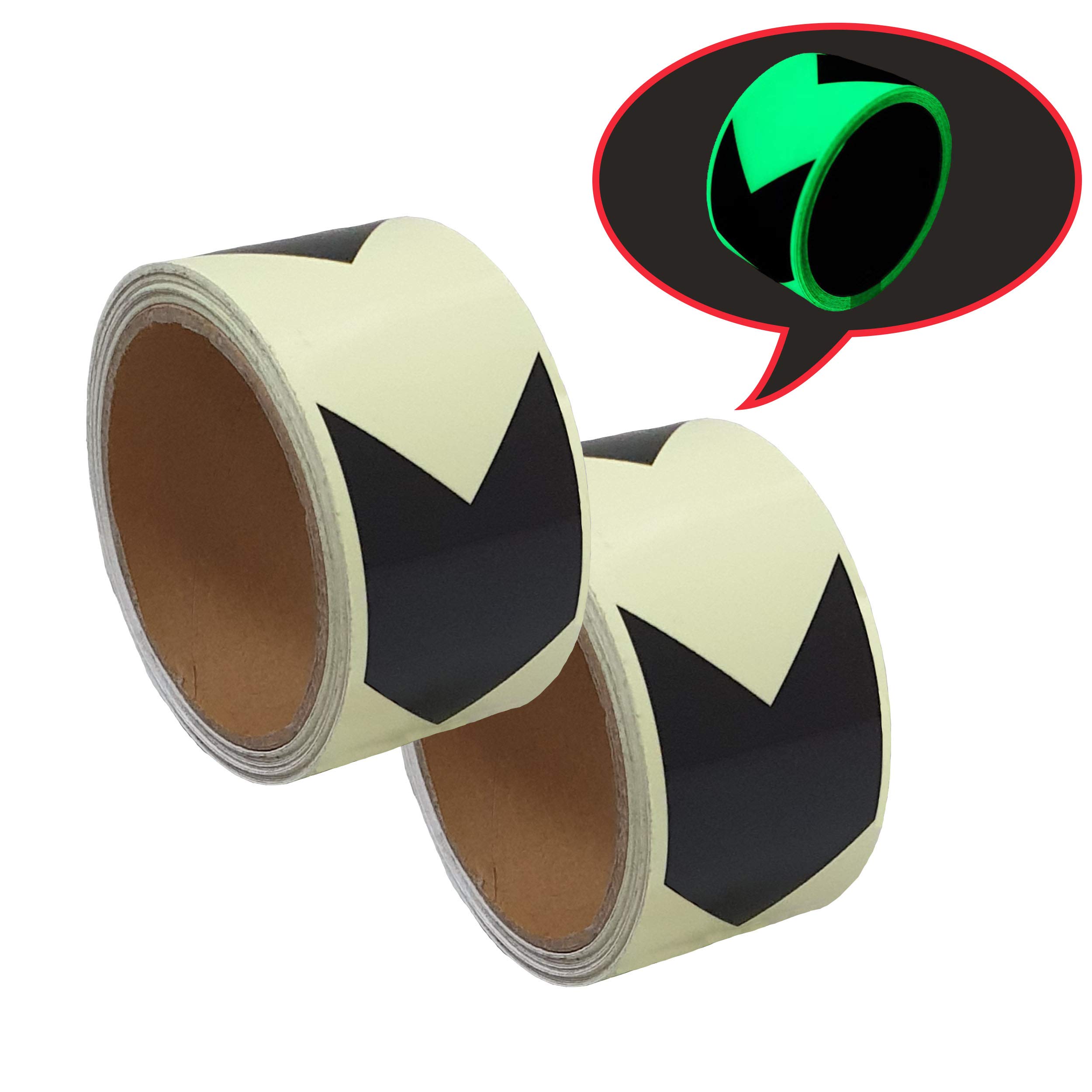 Macro Giant Luminous Directional Marking Tape, Straight Tip Marking, Set of 2, 5cm Wide,