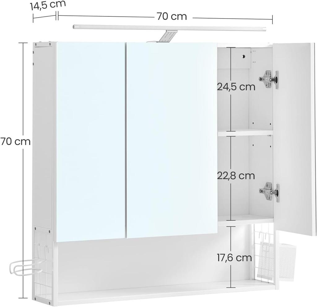 Bathroom Cabinet with Mirror - BBK124W14