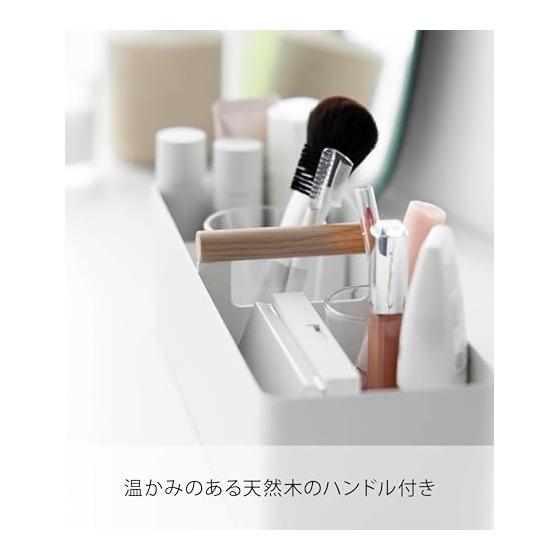Yamazaki Jitsugyo (Yamazaki) Slim Storage Box with Handle, White, Body: W32 X D10 X H10.1cm, Tosca Small Items Storage, Easy To Carry 1856