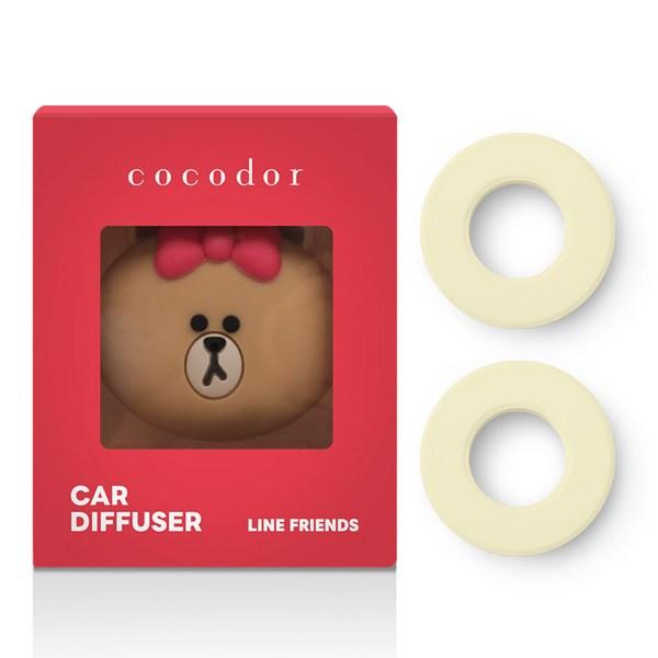 

Автомобильный освежитель воздуха Cocodor Line Friends, вент-типа основной продукт + сменный блок 2 шт., 1 комплект, шоколадный (черешня)