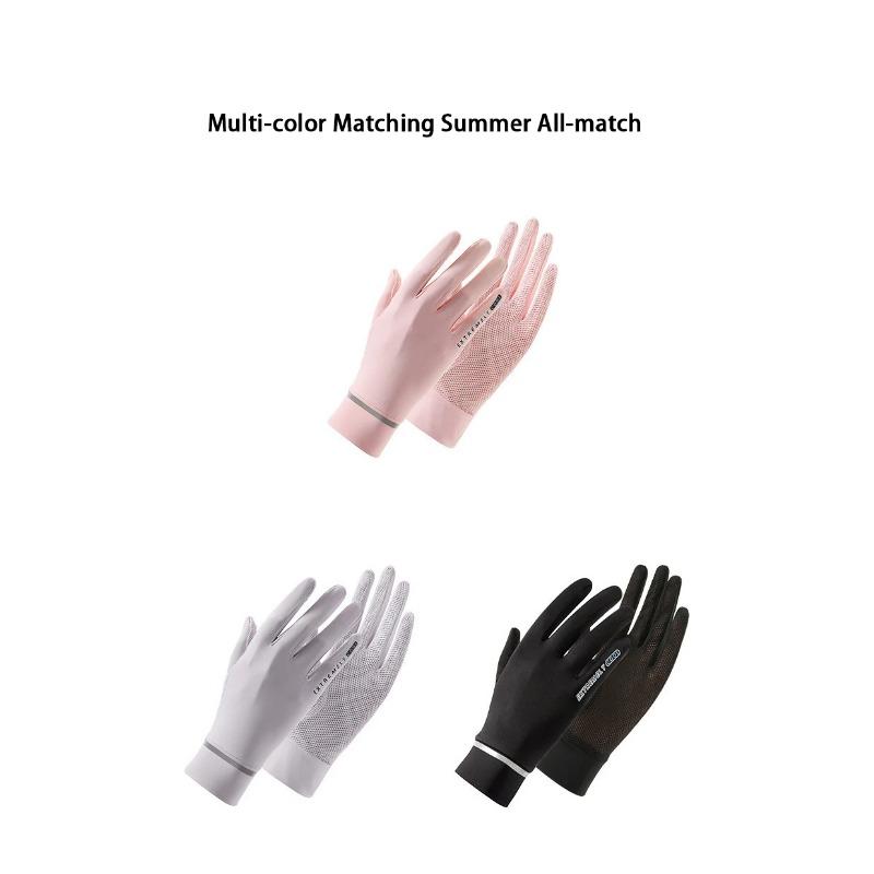 Spring Summer Women Gloves for Sun Protection Anti-slip Touchscreen Outdoor Activity Driving Biking Ice Silk Breathable Anti-UV Glove