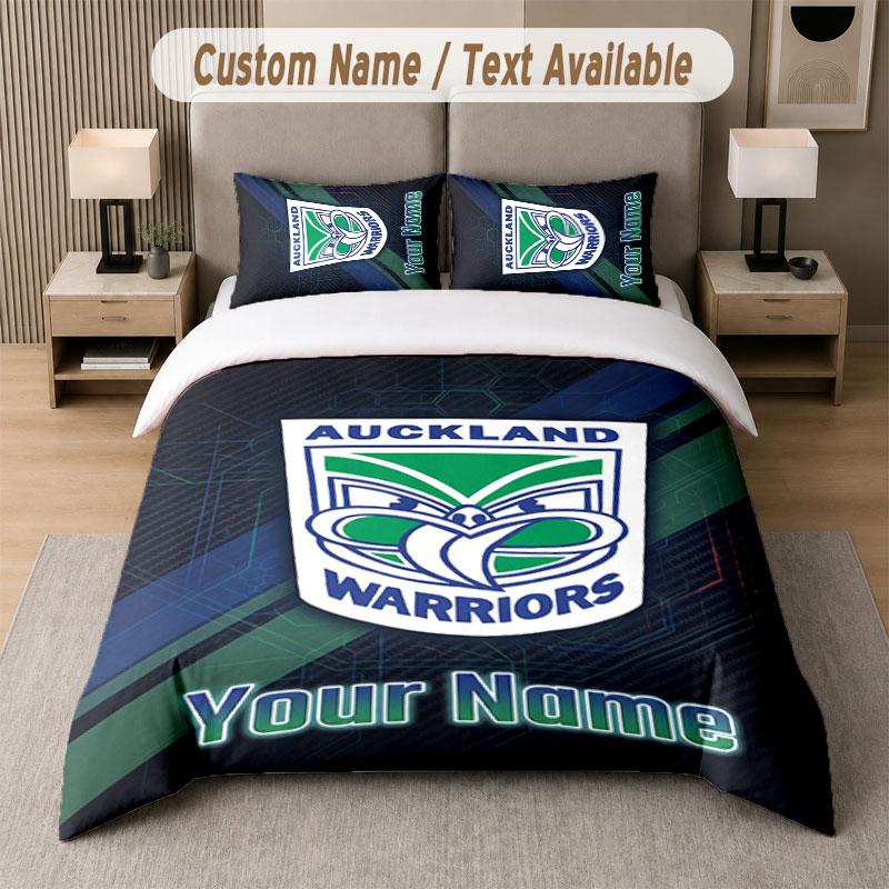 Custom Bedding Set Wigan Warriors Pattern, Print Name Text 1 Duvet Cover Plus 2 Pillowcases Home Textile