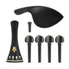 Violin Fittings with Brass Decoration Ebony Accessory Set Full Size for Luthier, Violinists,