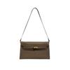 Nová jednobarevná podpažní taška z pravé kůže, Dámská taška přes rameno, Módní taška crossbody, Univerzální malá čtvercová taška pro ženy