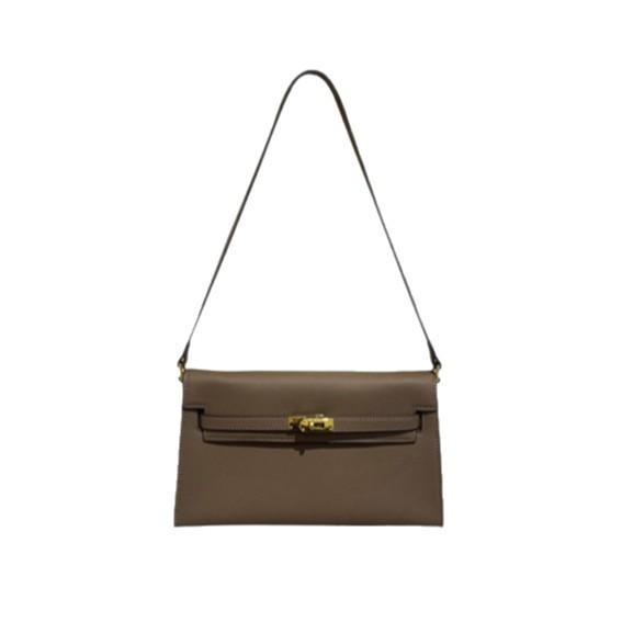 Nová jednobarevná podpažní taška z pravé kůže, Dámská taška přes rameno, Módní taška crossbody, Univerzální malá čtvercová taška pro ženy