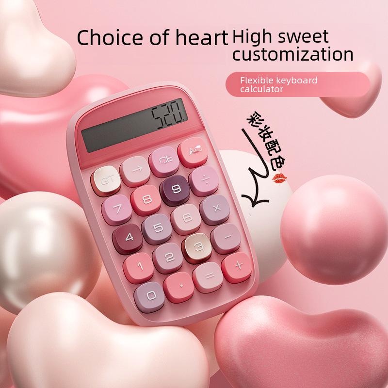 Zunneng JN660 Dopamine Portable Sugar Cube Calculator for Students & Offices - Creative, Flexible Keyboard