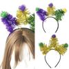 Shimmering Carnivals Party Accessories Pompoms Headband for Mardi Gras Festival Theme Party Props Hairband Holiday Props