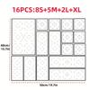 16pcs Transparent Acrylic Cosmetic Organizer Set Drawer Divider Storage Box for Vanity Cosmetics & Office Supplies Home Storage