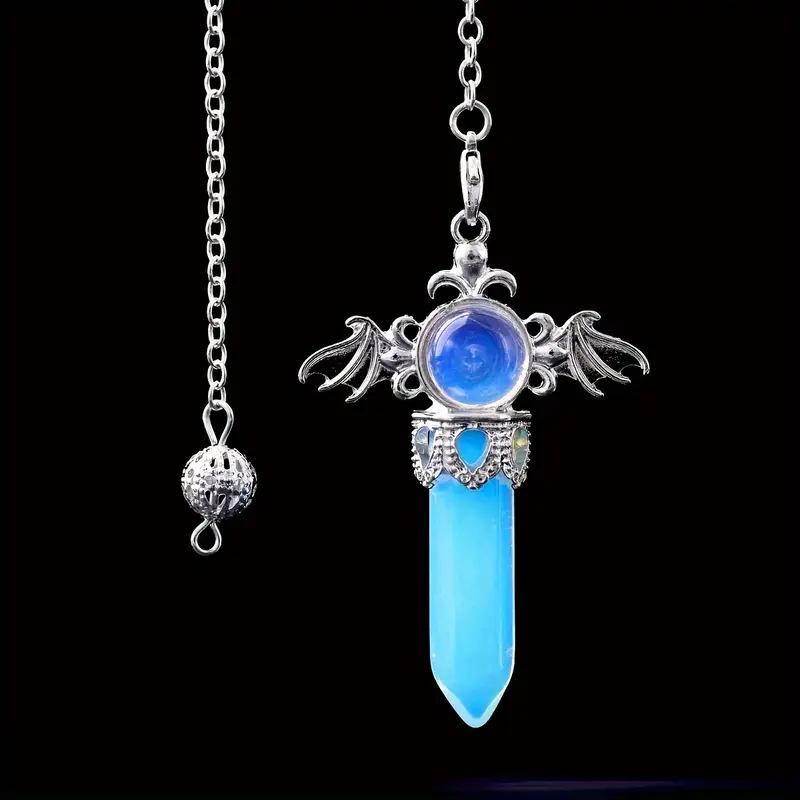 Natural Stone Angel Hexagonal Crystal Pendant - European-American Style